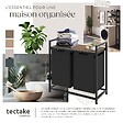 TECTAKE - Panier à linge avec étagère, style industriel noir/marron - vignette