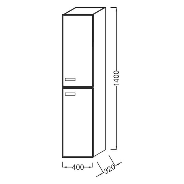JACOB DELAFON - Colonne de salle de bain Ola Up, 2 portes blanc brillant - large