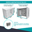 ATOLE - Cache Climatisation  en aluminium thermolaqué ,  Taille 2 : H. 113 x L. 110 x P. 64 cm, Baroque, Blanc - vignette