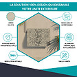 ATOLE - Cache Climatisation  en aluminium thermolaqué , Taille 1 : H. 80 x L. 100 x P. 54 cm, Baroque , Crème - vignette