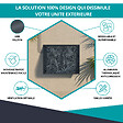 ATOLE - Cache climatiseur ATOLE en Aluminium Thermolaqué , Taille 1 : H. 80 x L. 100 x P. 54 cm, Jungle, Gris anthracite - vignette