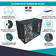 ATOLE - Cache climatiseur ATOLE en Aluminium Thermolaqué , Taille 1 : H. 80 x L. 100 x P. 54 cm, Jungle, Gris anthracite - vignette