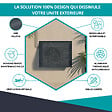 ATOLE - Cache Climatisation  en aluminium thermolaqué , Taille 2 : H. 113 x L. 110 x P. 64 cm, Baroque, Gris anthracite - vignette