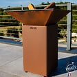 GRILL'CHIC - Brasero Cevenol Acier Normal Carre 74 Imitation Corten Double Cuve - vignette