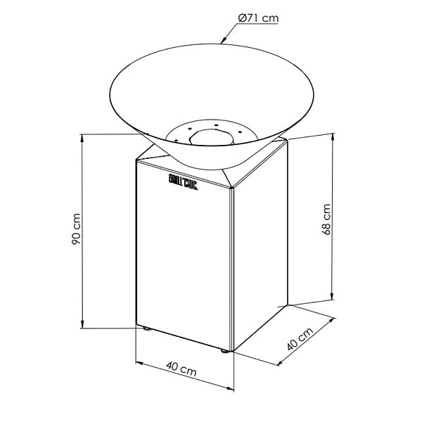 GRILL'CHIC - Bol A Feu Cevenol Corten Normal Rond 74 Simple Cuve - large