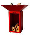 GRILL'CHIC - Brasero Cevenol Acier Bois Carre 74 Rouge Double Cuve - vignette