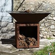 GRILL'CHIC - Brasero Cevenol Corten Bois Carre 103 Simple Cuve - vignette