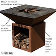 GRILL'CHIC - Brasero Cevenol Corten Bois Carre 103 Simple Cuve - vignette