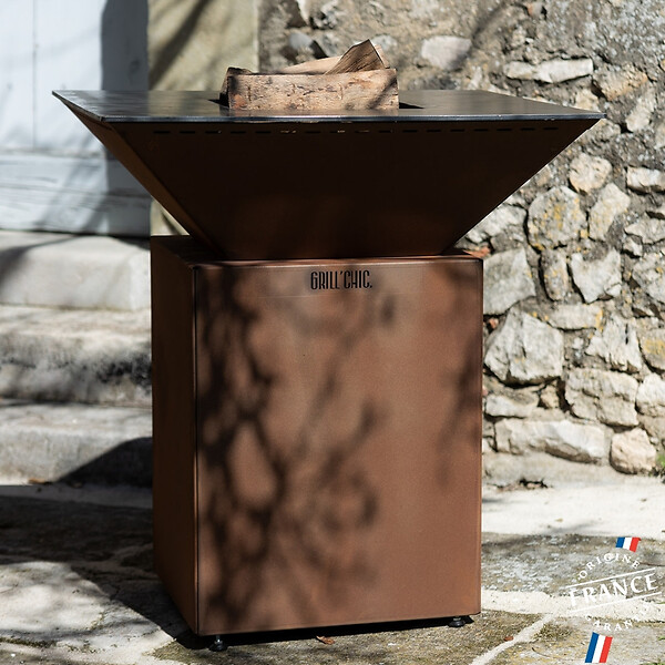 GRILL'CHIC - Brasero Cevenol Corten Normal Carre 83 Simple Cuve - large