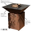 GRILL'CHIC - Brasero Cevenol Corten Normal Carre 83 Simple Cuve - vignette