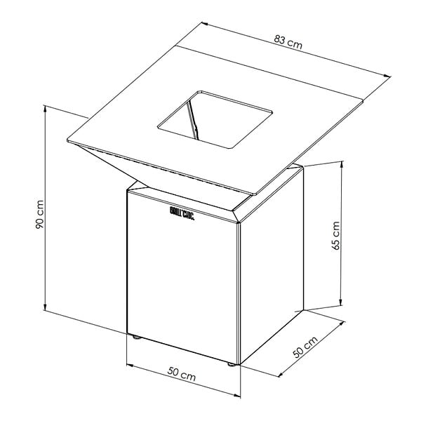 GRILL'CHIC - Brasero Cevenol Corten Normal Carre 83 Simple Cuve - large