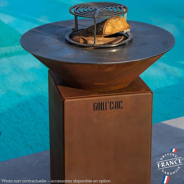 GRILL'CHIC - Brasero Cevenol Corten Normal Rond 74 Simple Cuve - large