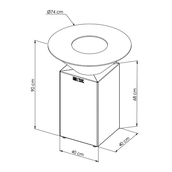 GRILL'CHIC - Brasero Cevenol Corten Normal Rond 74 Simple Cuve - large