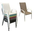 HAPPY GARDEN - Lot de 8 chaises MARBELLA en textilène taupe - aluminium blanc - vignette