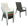 HAPPY GARDEN - Lot de 4 chaises MARBELLA en textilène gris - aluminium gris anthracite - vignette