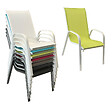 HAPPY GARDEN - Lot de 4 chaises MARBELLA en textilène vert - aluminium blanc - vignette