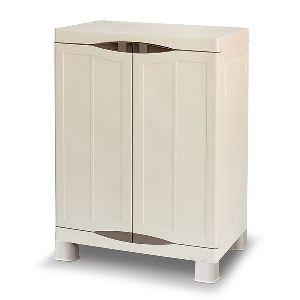 INTEC - Armoire de rangement 2 portes 2 Etagères 70 x 47 x 97cm 4 pieds Charge 50kg max INTEC - large
