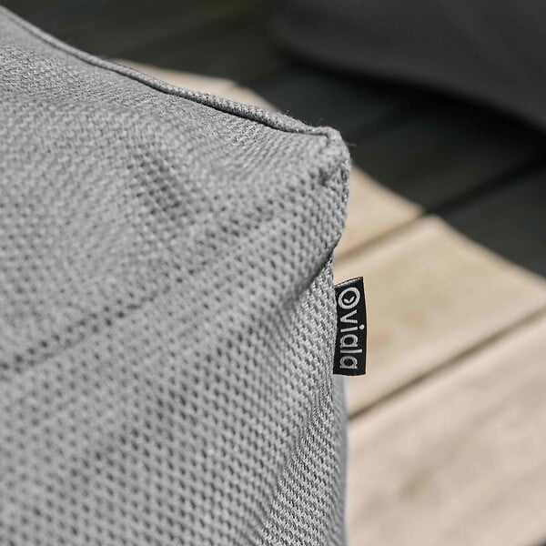 OVIALA - Pouf de jardin pour canapé modulable gris - Mixi - large