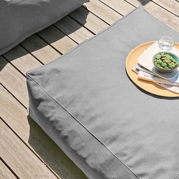 OVIALA - Pouf de jardin pour canapé modulable gris - Mixi - large