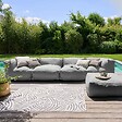 OVIALA - Pouf de jardin pour canapé modulable gris - Mixi - vignette