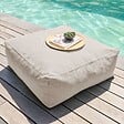 OVIALA - Pouf de jardin pour canapé modulable beige - Mixi - vignette
