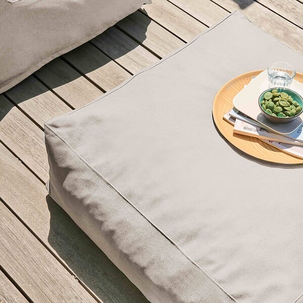 OVIALA - Pouf de jardin pour canapé modulable beige - Mixi - large