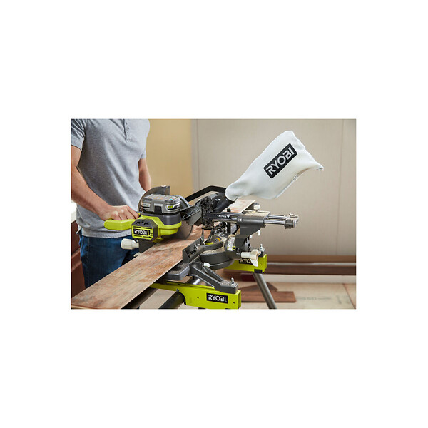 RYOBI - Pack RYOBI - Scie à  onglet sans fil - RMS18190-140G - 18V One+ - 1 batterie 4.0 Ah - 1 chargeur - Lame CSB190A1 - 190mm - 24 dents - large