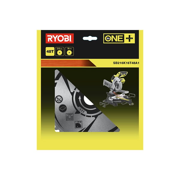 RYOBI - Pack RYOBI - Scie à  onglet radiale R18MS216-0 - 18V One Plus - sans batterie ni chargeur - Lame carbure SB216K16T48A1 - 216mm - 48 dents - large