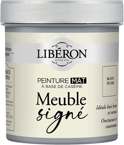 LIBERON - Peinture meuble Caseine - Blanc plume - Mat - 0,5L - large