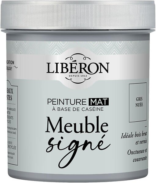 LIBERON - Peinture meuble Caseine - Gris nuee - Mat - 0,5L - large