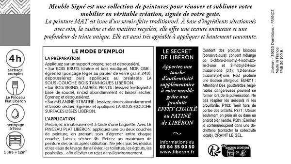 LIBERON - Peinture meuble Caseine Mat Queue de pie Pot 75ml - large