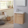 PLANETE BAIN - Pack lave-mains Décor chêne oak - Robinetterie Eau froide à gauche - L.42.5 X H.52.5 cm - Hamac 2 - vignette