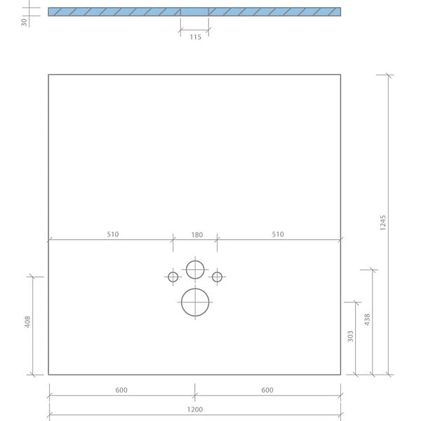 WEDI - Panneau habillage bâti-support WC wedi I-Board 120 x 124,5 cm épaisseur 20 mm - large