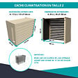 ATOLE - Cache Climatisation  Acoustique ATOLE en aluminium thermolaqué , Taille 2 : H. 113 x L. 110 x P. 64 cm, Ventelle, Crème - vignette