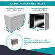 ATOLE - Cache Climatisation  Acoustique ATOLE en aluminium thermolaqué , Taille 2 : H. 113 x L. 110 x P. 64 cm, Ventelle, Blanc - vignette