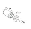 ZURFLUH FELLER - Butee Ronde Pour Lame Finale Lg40 Mm Gris 7035 Avec Rondelle Et Vis Lg20 - vignette