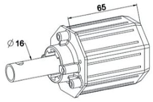 ZURFLUH FELLER - Embout Octo60 Crabot + Tube Ø16 L65 - large