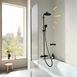 GROHE - Colonne bain douche thermostatique Vitalio Start System noir mat + Tablette de douche d'angle  Start Cube - vignette