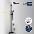 GROHE - Colonne bain douche thermostatique Vitalio Start System noir mat + Tablette de douche d'angle  Start Cube - vignette