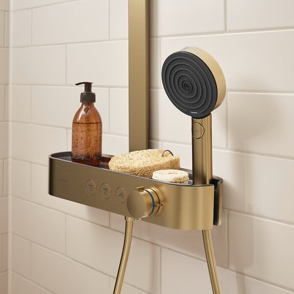 HANSGROHE - Pommeau de douche Pulsify Select S 105 EcoSmart 3jets bronze brossé - large