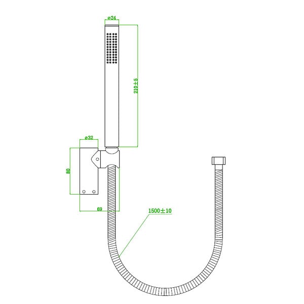 ESSEBAGNO - Luisa combiné support de douche façon inox 3 pièces - large