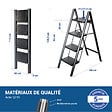 HOSTRÃ–M - Escabeau 4 marches FOLDPACT4, Marche pied pliable, Design ultra-compact, Marches larges 17,5 cm, Acier, Etagère temporaire, Garantie 5 ans, Hostrom - vignette