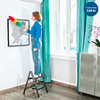 HOSTRÃ–M - Escabeau 2 marches FOLDPACT2, Marche pied pliable, Design ultra-compact, Marches larges 17,5 cm, Acier, Etagère temporaire, Garantie 5 ans, Hostrom - vignette