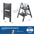 HOSTRÃ–M - Escabeau 2 marches FOLDPACT2, Marche pied pliable, Design ultra-compact, Marches larges 17,5 cm, Acier, Etagère temporaire, Garantie 5 ans, Hostrom - vignette