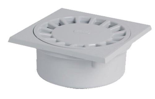 NICOLL - Siphon De Cour À Emboiture Incorporée 150x150 Gris Foncé Sortie 40/50/63 - large