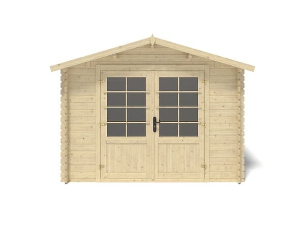 ALTANKA - Abri de jardin en bois - 9m2 - 3x3m - Ep. 28mm - Couleur: naturel - DOM664 - large