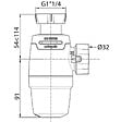 WIRQUIN - Siphon de lavabo NEO AIR - Ø entrée G1"1/4 - Ø sortie 32 mm - vignette
