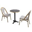 OVIALA - Ensemble table de terrasse marbre noir et 2 chaises - Montmartre - vignette