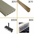 DECKLINEA - Kit Terrasse Composite NAVIA 50m² - gris clair - 152 lames de terrasse (220 x 14.5 x 2.2 cm) - Fixation par Clips - Terrasse Livraison Rapide - vignette