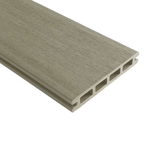 DECKLINEA - Kit Terrasse Composite NAVIA 50m² - gris clair - 152 lames de terrasse (220 x 14.5 x 2.2 cm) - Fixation par Clips - Terrasse Livraison Rapide - large